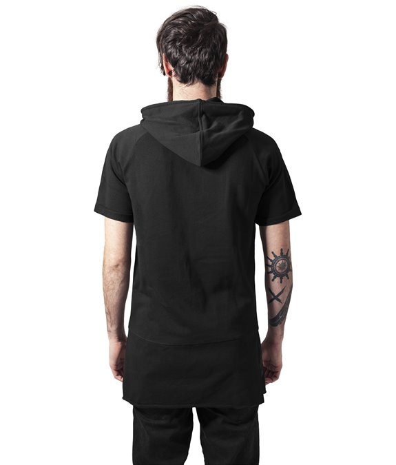 Shortsleeve Long Raglan Hoody Black 2